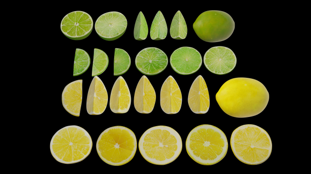 lime and lemon pbr low-poly Modelo 3D .c4d .max .obj .3ds .fbx .stl .blend 