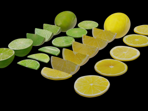 lime and lemon pbr low-poly Modelo 3D