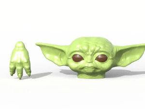 baby yoda doll head and hand 3d print model 3D Print Model
