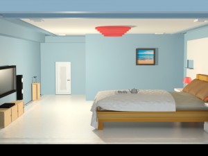 simple bedroom Model 3D