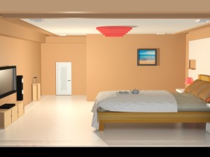 simple bedroom Model 3D