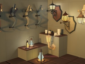low poly lantern props pack 3D मॉडल