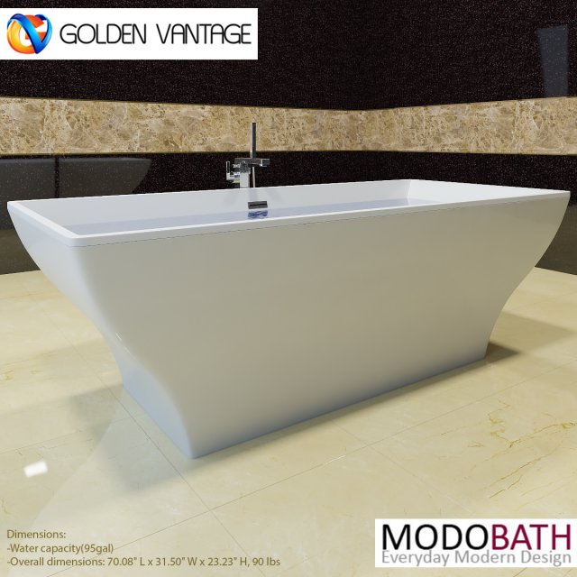 gv bathroom and golden vantage mixer 3D Model .c4d .max .obj .3ds .fbx .stl .blend 