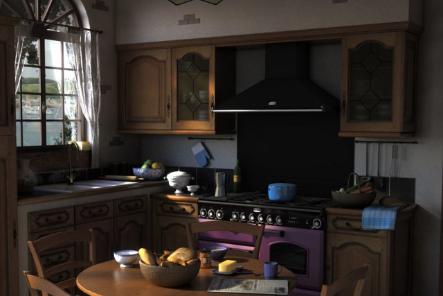 traditional kitchen Modelo 3D .c4d .max .obj .3ds .fbx .stl .blend 