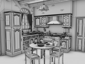 traditional kitchen Modelo 3D