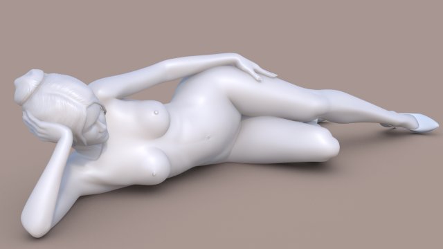 woman lying down 3D Print Model .c4d .max .obj .3ds .fbx .lwo .lw .lws
