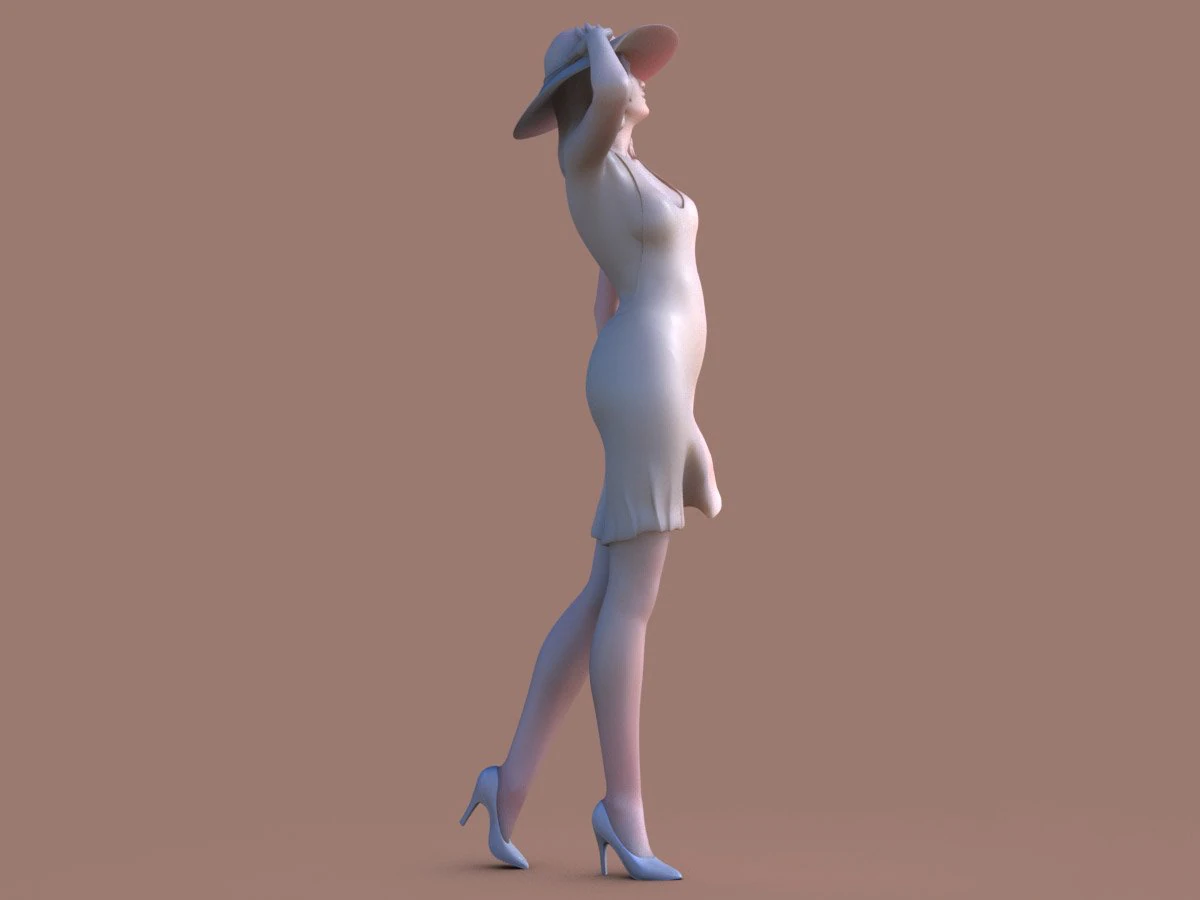 woman walk 3D Print Model .c4d .max .obj .3ds .fbx .stl .blend 