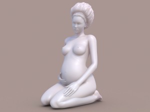woman afro pregnant 3D Print Model