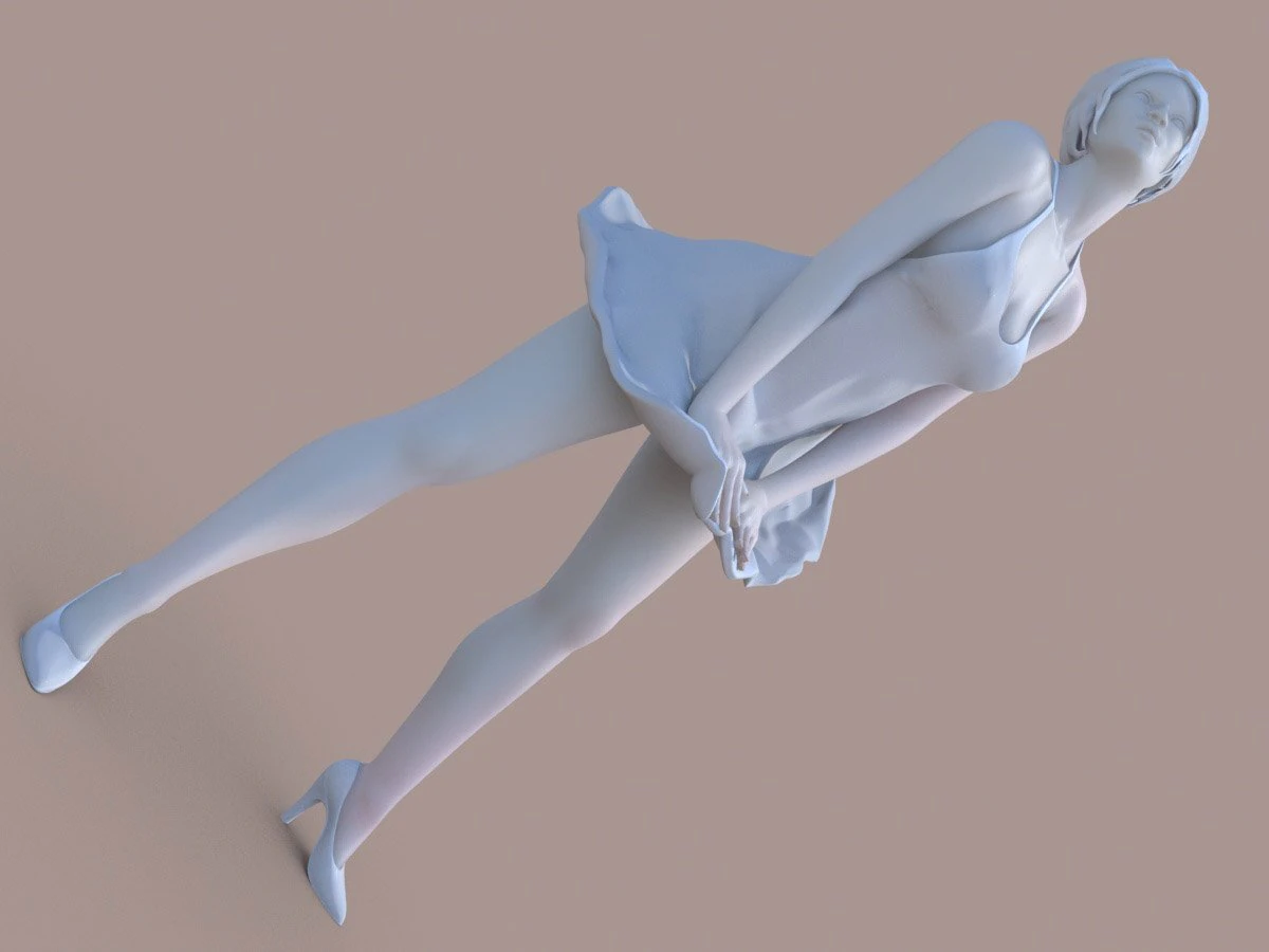 marylin pose 3D Print Model .c4d .max .obj .3ds .fbx .stl .blend 