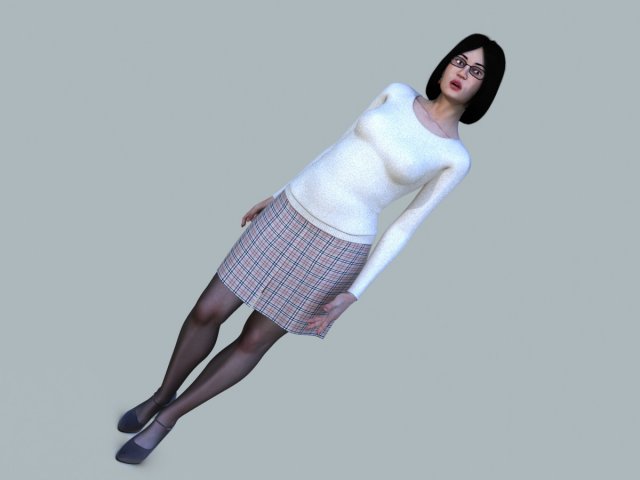 women casual Modelo 3D .c4d .max .obj .3ds .fbx .stl .blend 