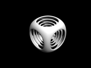 chamfered hollow cube Model 3D