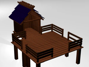 alojamento de pesca Modelo 3D