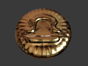 3D модель монеты знак зодиака весы 3D Принт Модель