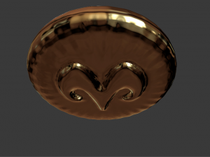 zodiak sign aries coin 3d print model 3D Baskı Modeli