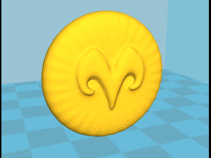 zodiak sign aries coin 3d print model 3D Baskı Modeli