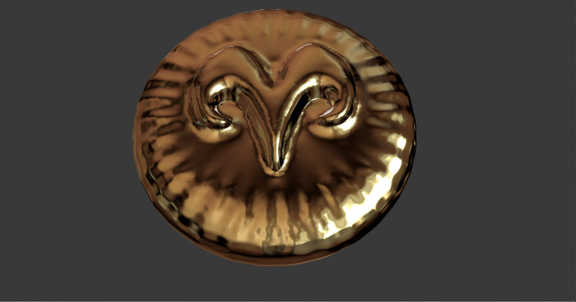 zodiak sign aries coin 3d print model 3D Baskı Modeli .c4d .max .obj .3ds .fbx .stl .blend 