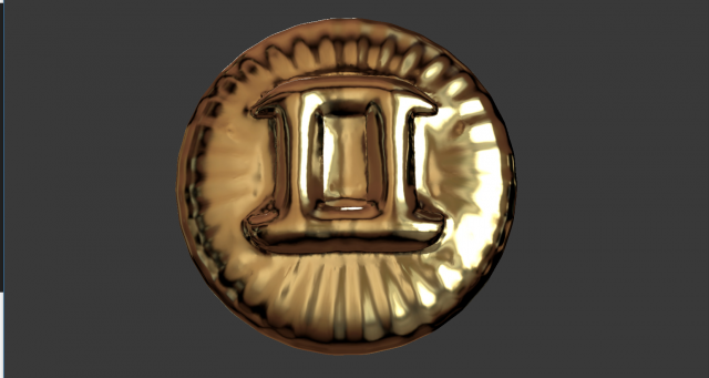zodiak sign gemini coin 3d print model 3D Baskı Modeli .c4d .max .obj .3ds .fbx .stl .blend 