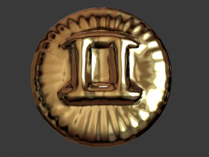 3d друкована модель монети знак зодіаку близнюки 3D Принт Модель