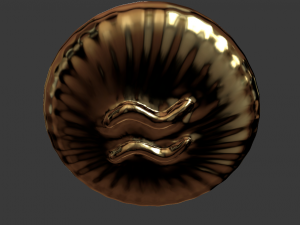 zodiak sign aquarius coin 3d print model Model do druku 3D