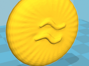zodiak sign aquarius coin 3d print model Model do druku 3D