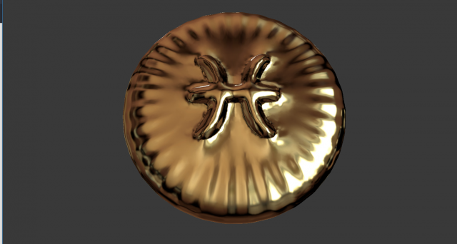 zodiak sign pisces coin 3d print model 3D प्रिंट मॉडल .c4d .max .obj .3ds .fbx .stl .blend 