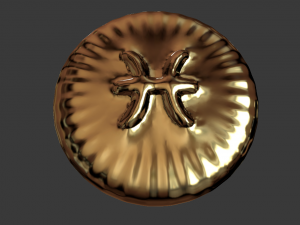 zodiak sign pisces coin 3d print model 3D Принт Модель
