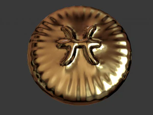 signo do zod&iacute;aco peixes moeda impress&atilde;o 3d modelo Modelo de Impressão 3D