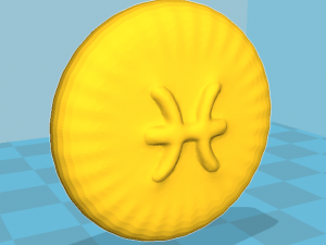 zodiak sign pisces coin 3d print model 3D प्रिंट मॉडल