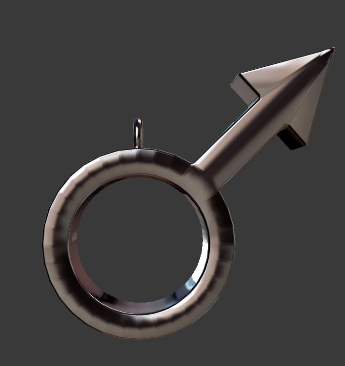 male symbol pendant 3D Print Model .c4d .max .obj .3ds .fbx .stl .blend 