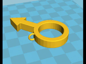 male symbol pendant 3D Print Model
