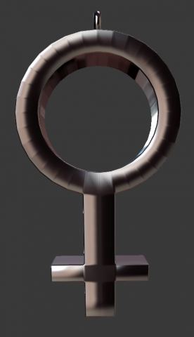 female symbol pendant 3D Print Model .c4d .max .obj .3ds .fbx .stl .blend 