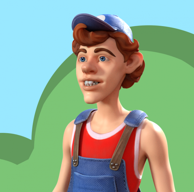 cartoon worker Modello 3D .c4d .max .obj .3ds .fbx .stl .blend