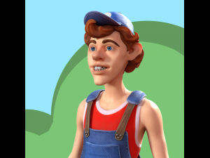 cartoon worker 3D-Modell