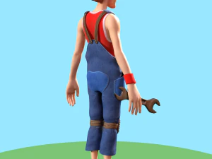 travailleur de dessin anim&eacute; Modèle 3D