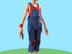 cartoon worker Modello 3D