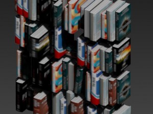 books on shelf 3D Model