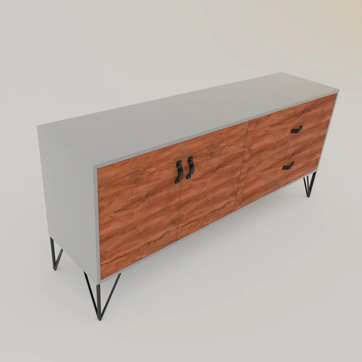 Sideboard 3D Model .c4d .max .obj .3ds .fbx .stl .blend 