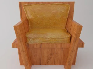 Silla de madera Modelo 3D