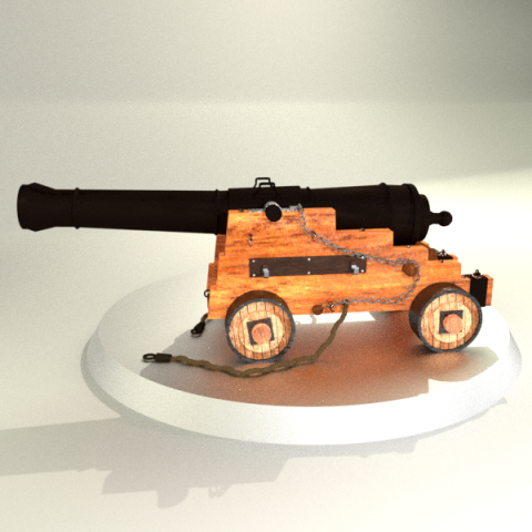 medieval naval cannon 3D Modell .c4d .max .obj .3ds .fbx .stl .blend