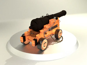 medieval naval cannon 3D Model