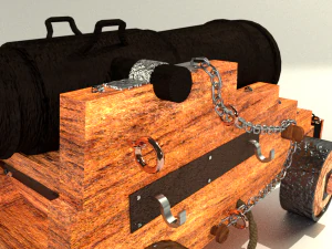 medieval naval cannon 3D Model