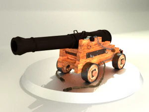 medieval naval cannon 3D Model
