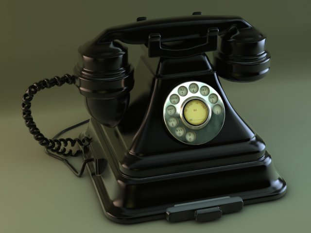 old retro phone 3D 模型 .c4d .max .obj .3ds .fbx .stl .blend 