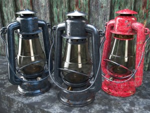 old glass kerosene lamp 3D Model