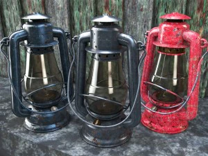 पुराना कांच का केरोसीन लैंप 3D मॉडल