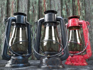 old glass kerosene lamp Model 3D