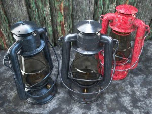 old glass kerosene lamp 3D Model