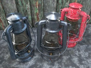 old glass kerosene lamp 3D Model