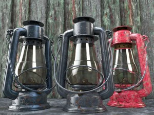 old glass kerosene lamp 3D Model