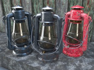 old glass kerosene lamp Model 3D
